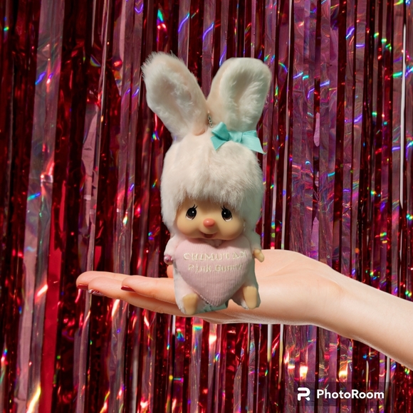 NWT Soft Toy Monchhichi's Friend Chimutan Rabbit Keychain 6 inches . Rare. - Picture 4 of 8